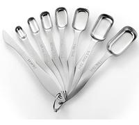 Spring Chef Stainless Steel Measuring Spoons Set of 8 with Leveler, Metal Teaspoon & Tablespoon Measuring Spoons for Dry & Liquid Ingredients, Fits in Spice Jars - Kitchen Gadgets For Baking & Cooking