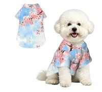 Spring Cherry Bloom S Pet Hawaiian Shirt for Small Dogs-Cute Summer Beach Outfit for Puppy, Soft Breathable Cat Clothes with Buttons