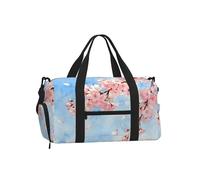 Spring Cherry Bloom Sports Duffel Bag with Shoe Compartment-Lightweight Gym Weekender for Men Women, Waterproof Travel Tote with Wet Pocket