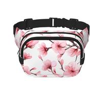 Spring Cherry Blossom Double Layer Waist Bag Pack Vintage Bum Bag Fanny Pack for Men Women, Adjustable Belt Bag for Travel Hiking Running Cycling Festival