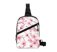 Spring Cherry Blossom Foldable Sling Bag for Men Women Water Resistant Chest Bag Vintage Fanny Pack Crossbody Backpack for Travel Hiking Sports