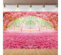 Spring Cherry Blossom Photography Backdrop Sweet Pink Flowers Tree Floral Petal Boulevard Background Wedding Photo Studio Props 200x140CM