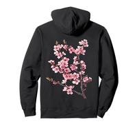Spring Cherry Blossoms Abstract Watercolor Motif Pullover Hoodie