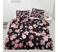 Spring Cherry Blossoms Super King Size Duvet Cover Set Flowers and Plants Bedding 260x220 3D Soft Comfort Microfiber Quilt Cover with Zipper Closure and 2 Pillowcases for Teens and Adults A.1734
