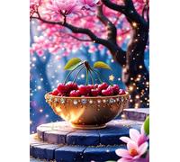 Spring Cherry Bowl 1000 Piece Jigsaw Puzzles for Adults, Fun jigsaw puzzles 1000 pieces, Challenging Puzzle Perfect for Game Nights, Finished Puzzle Size is 75x50cm