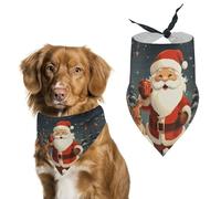 Spring Christmas Santa Claus Dog Bandanas Triangle Holiday Pet Neck Scarf Soft Adjustable Bib Handkerchief Accessories Washable Durable Fabric for Pet Puppy Cats Large Dog