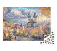 Spring City Scene Idea Church City Decor 1000 Pieces Sturdy Cardboard Impossible Hard Challenging Decompression Relaxation Creativity Gift Giving 52x38cm/1000pcs