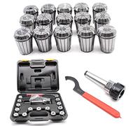 Spring Collet,Precision Engraving Milling Lathe Spring Collets Set MT3 M12 ER32 CNC Collet Chuck Taper Holder w/ 15pcs ER32 Spring