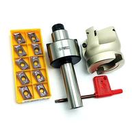 Spring Collet Set 1 Set of C12 C16 C20 FMB22 C3/4 FMB22 End Mill Tool Holder + BAP400R+10pcs APMT1604 Carbide Inserts for CNC Machine Tool Milling Lathe Milling Tool (Size : C12, Color : BAP400R-63-