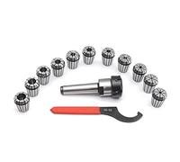 Spring Collet Set 11pcs 1/8-3/4 Inch Collects Set with MT3 1/2 Shank Chuck and Spanner for Milling Machine Lathe Milling Tool