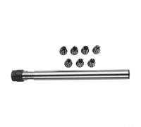 Spring Collet Set for CNC Machines - C10 ER8A 100L Straight Shank Chuck with 7Pcs ER8 Collets, 2-5mm Clamping Range, Steel Material, Silver and Black