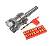 Spring Collet Set MT2 MT3 MT4 FMB22 Mohs Face Milling Handle + BAP400R 50 22 4T 63 22 4T Face Milling Cutter Head + 10pcs APMT1604 Carbide Blade Lathe Milling Tool (Color : Yellow, Size : MT3-FMB22