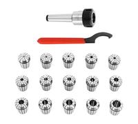 Spring Collet Set,MT3 ER32 M12 Chuck,with 15 Collets,Spanner,Collet Set for CNC Engraving Machine & Milling Lathe Tools, 1-20mm Clamping Range,for Parts Machining, Precision Engineering
