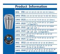 Spring Collet Spring Collet Precision Collet Chuck Set ER8 ER16 ER20 ER25 ER32 ER40 for CNC Engraving Machine Milling Lathe Tool Holder Milling Lathe Tool(7PCS ER11)