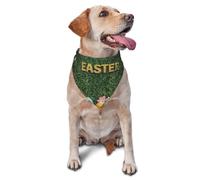 Spring Colored Eggs And Green Grass Party Printed Graphic Pet Triangle Scarf For Dogs & Cats, Adjustable Cute Pet Bandana For & Photo Shoots