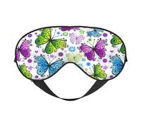 Spring Colorful Butterfly Print Silk Like Sleep Eye Mask Comfortable Blindfold Adjustable Soft Eye mask for Sleep