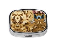 Spring Colorful Butterfly Print Square Pill Box,Portable for Pocket Or Purse Pill Organizer Pill Container Holder
