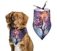 Spring Colorful Flower Butterfly Tree Dog Bandanas Triangle Holiday Pet Neck Scarf Soft Adjustable Bib Handkerchief Accessories Washable Durable Fabric for Pet Puppy Cats Large Dog