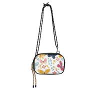 Spring Colorful Fresh Butterflies Sling Purse Crossbody Men Comfort with Adjustable Strap Casual Phone Chest Bag Take a walk