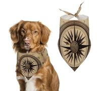 Spring Compass Wind Road Map Dog Bandanas Triangle Holiday Pet Neck Scarf Soft Adjustable Bib Handkerchief Accessories Washable Durable Fabric for Pet Puppy Cats Large Dog