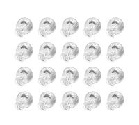 Spring Cord Lock,Saim Clear Frost Round Ball Cord Locks Toggles End Plastic Stop Sliding Cord Fastener Single Hole for Camping Hiking Sports Shoelace Replacement Backpacks 60 Pcs (White, 60 Pcs)