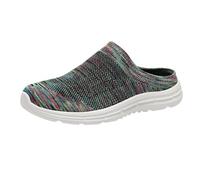 Spring Couple Shoes with Thick Soles and Soft Soles Half Slippers Breathable Middle and Elderly Walking Shoes Shoe Men's Half Shoes Mens Slippers 12wide (Green, 6.5)