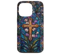 Spring Cross Lily of the Valley Easter Christian Blue Case for iPhone 13 Pro