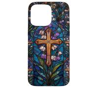 Spring Cross Lily of the Valley Easter Christian Blue Case for iPhone 15 Pro Max