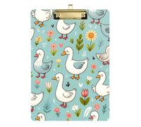 Spring Cute Cartoon Goose Acrylic Clipboard with Metal Clip, Standard A4 Size 12.5" x 9" Clipboards for Nurses Students Teachers Women Man Classroom Office