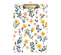 Spring Cute Colorful Floral White Military Clip Board Acrylic Cute for Football Softball Coaching Size 9 x 12