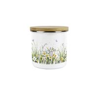 Spring Daffodils Coffee Storage Canister - Floral Nature Metal Enamel Hot Drinks Storage Container