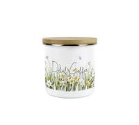 Spring Daffodils Decaf Coffee Storage Canister - Floral Nature Metal Enamel Hot Drinks Storage Container