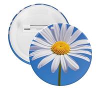 Spring Daisy Badge Metal Round Pins, Lightweight Brooch for Backpack, Fashion Button Pins Badge for Shirts, Jackets, Shawl Coat, Unisex, 12PCS, Tinplate, metal round pins