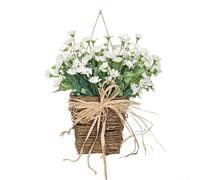 Spring Daisy Door Wreath Hanging Basket Artificial Flower Garland Front Door Wall Decor 35 cm for Home Living Room Bedroom Office