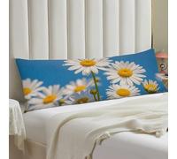 Spring Daisy Flowers Body Pillow Case 20x54 Throw Pillow Cover with Hidden Zipper Breathable & Cozy Full Long Pillowcase Protector Spring Easter Cover for Sleeping Bedroom Couch Sofa Decor