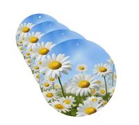 Spring Daisy Flowers Car Air Freshener Cards for Women Men 4 Pack Cute Car Accessories Long Lasting Scent Car Diffuser Hanging Auto Aromatherapy Tablets Car Fresheners Gifts