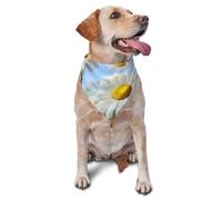 Spring Daisy Flowers Dog Bandanas Triangle Puppy Scarfs for Boy and Girl, Washable Daily Bibs Handkerchief Customize Dog & Cat Neckwear, Birthday Cute Soft Pet Scarf Kerchief