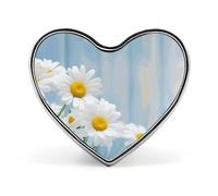 Spring Daisy Flowers Elegant Lapel Pin Metal Brooch Badge Round Button Enamel Style Pinback for Hats Bags Clothing Gift