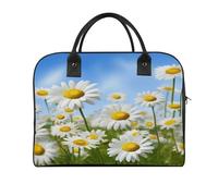 Spring Daisy Flowers Laptop Tote Bag Casual Travel Handbag Multi Pocket Shoulder Bags for Work Travel