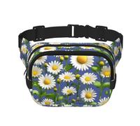 Spring Daisy Flowers print Fanny Pack Purse with Adjustable Strap Square Double Layer Waist Bag Belt Unisex Everywhere
