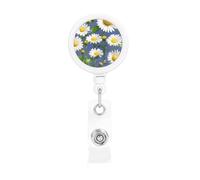 Spring Daisy Flowers Print Retractable Badge Holder, Cute Nursing Badge Reel, Badge Clip Id Card Holders
