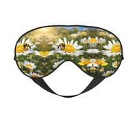 Spring Daisy Flowers Print Sleep Mask Silk-Like Eye Mask Sleeping Eye Mask for Women Men for Travel Sleep Relaxation