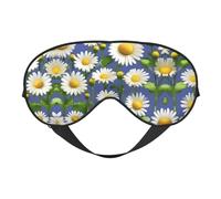Spring Daisy Flowers Print Soft Eye Mask for Women Men Comfortable with Adjustable Strap for Travel Yoga Nap Shift Work