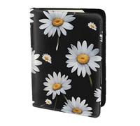 Spring Daisy Flowers Print Stylish Men Women 5.5 Inch Passport Travel Document Wallet For Secure Storag, Black, One Size