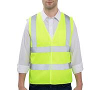 Spring Deals, Hi Vis Vest for Women Men, Yellow & Orange Yellow Jackets, Reflective Safety Security Hivisible Vest Breathable Working Tops for Outdoor Running Cycling Walking at Night