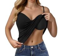 Spring Deals, Vest Top with Built in Bra Uk, Sexy V Neck Women's Shelf Bra Camisole Tops, Adjustable Spaghetti Strap Sleeveless Cami Tank Workout Basic Soft Undershirt