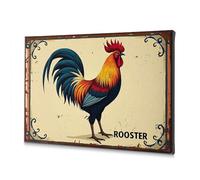 Spring Decor A Colorful Illustration Of A Rooster With Vibrant Feathers. Canvas Decorative Picture Bathroom Pictures Wall Decor Living Room Decor Wal(30x40cm)
