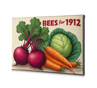 Spring Decor Bees For 1912: A Vibrant Harvest Of Vegetables Canvas Decorative Picture Bathroom Pictures Wall Decor Living Room Decor Wal(20x30cm)