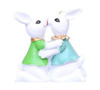Spring Decor Resin Kiss Bunny Couples Easter Theme Party Home Decoration Rabbit Statue Ornaments Colorful Easter Decoration