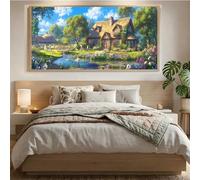 Spring Diamond Art Kits Adults,8x16 inch Large Diamond Painting Kits for Adults, 5D Crystal Art Full Drill, River Dimond Dots Paintings, DIY Cross Stitch Embroider Crafts Kits for Wall Deco Mq-105